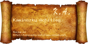 Kaminszky Achilles névjegykártya